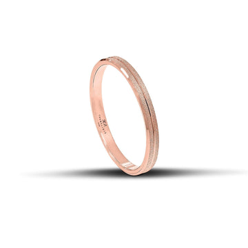 Βέρες Γάμου σετ ροζ χρυσές με αμμοβολή - themelidisjewels